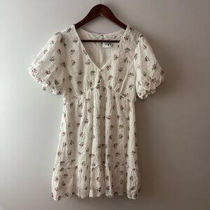 Altar'd State White Floral Floral  Mini Dress NEW!! Size M